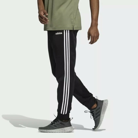 Adidas 3 Stripes Tricot Mens Tapered Cuff Joggers Pants Black GD5957 NEW Sz L - Picture 3 of 6